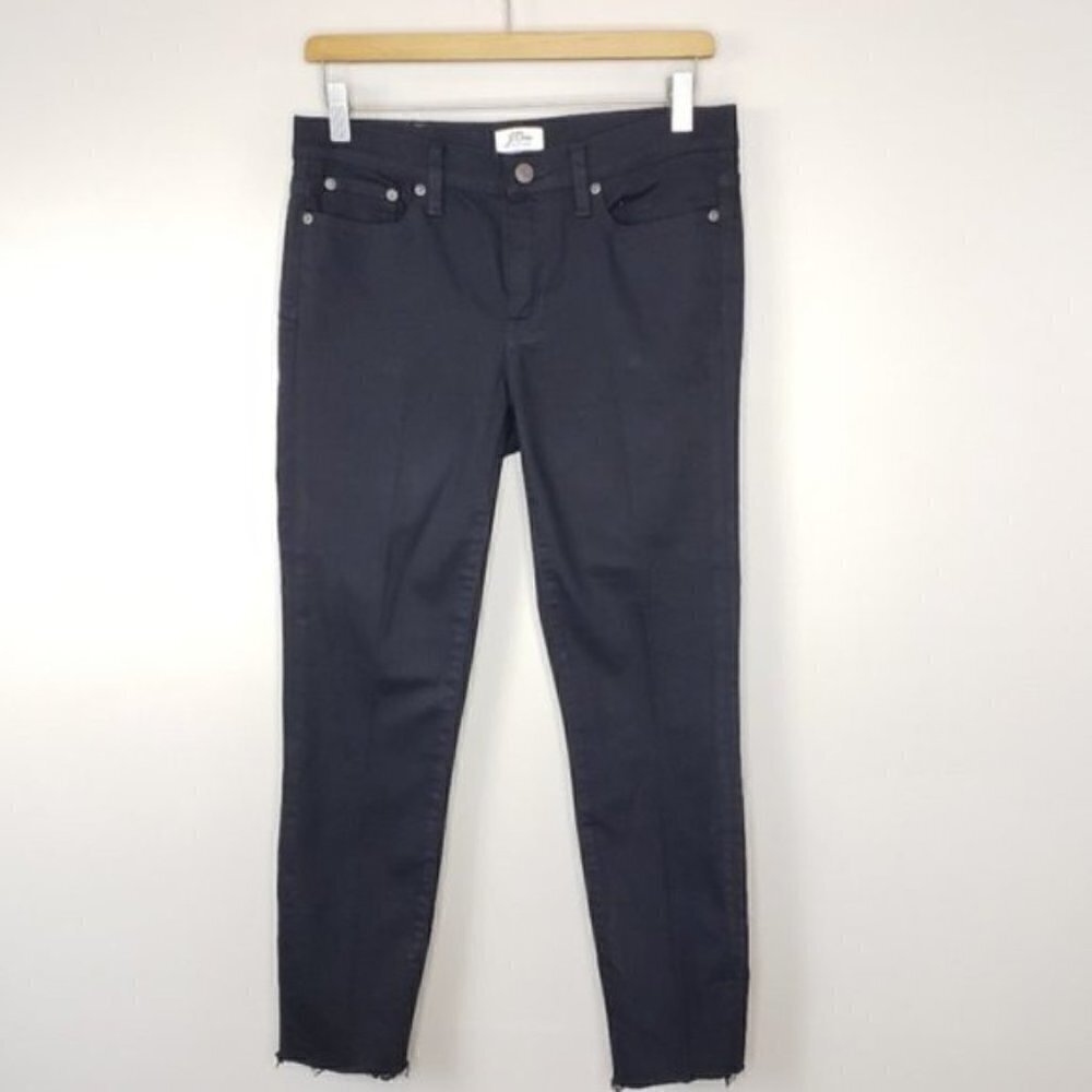 J. Crew Black Toothpick Raw Hem Skinny Jeans Size 28
